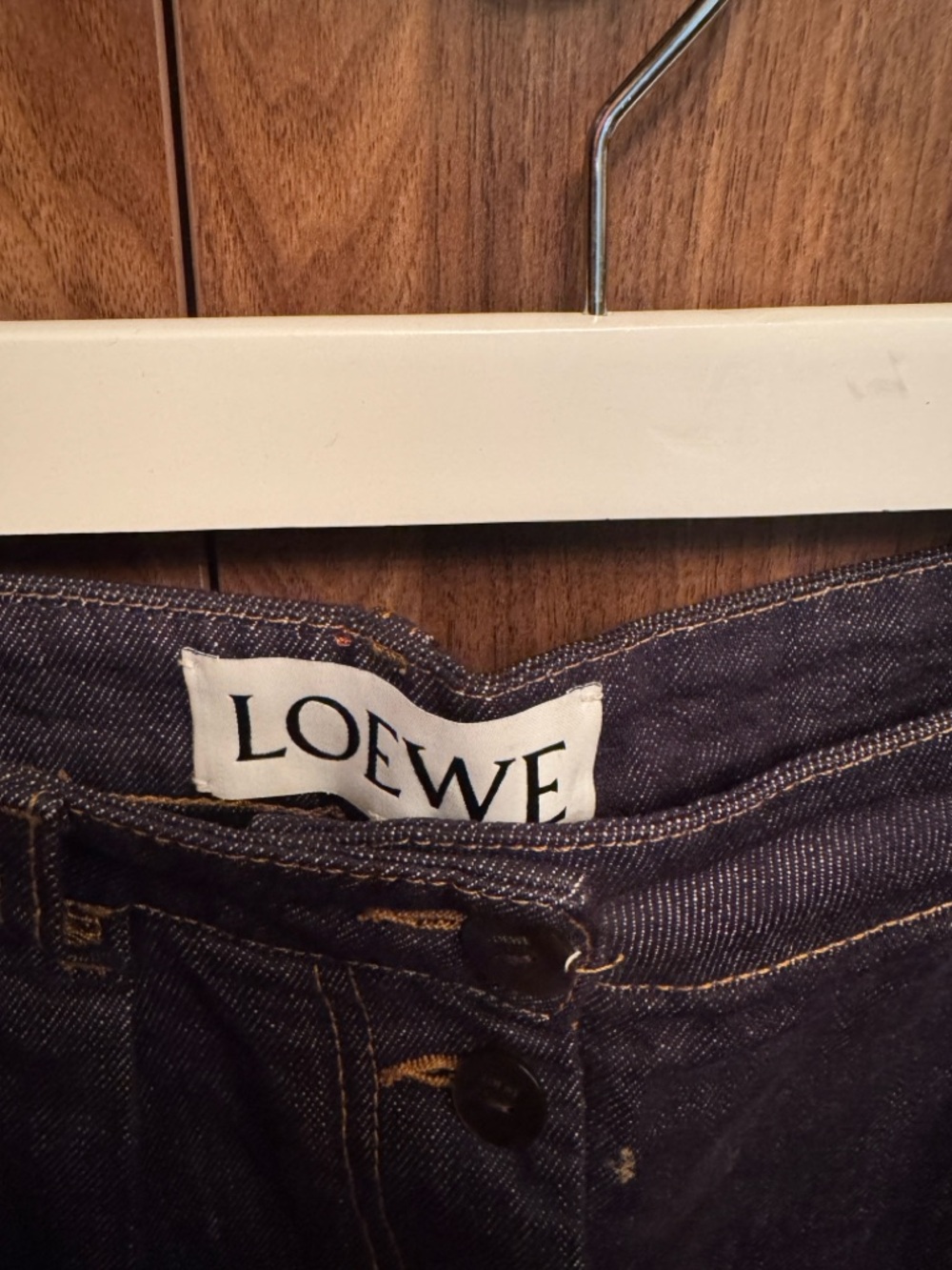 Loewe Indigo Button-Fly High-Rise Denim Pants - Picture 3 of 6